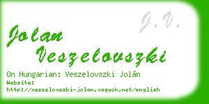 jolan veszelovszki business card