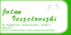 jolan veszelovszki business card